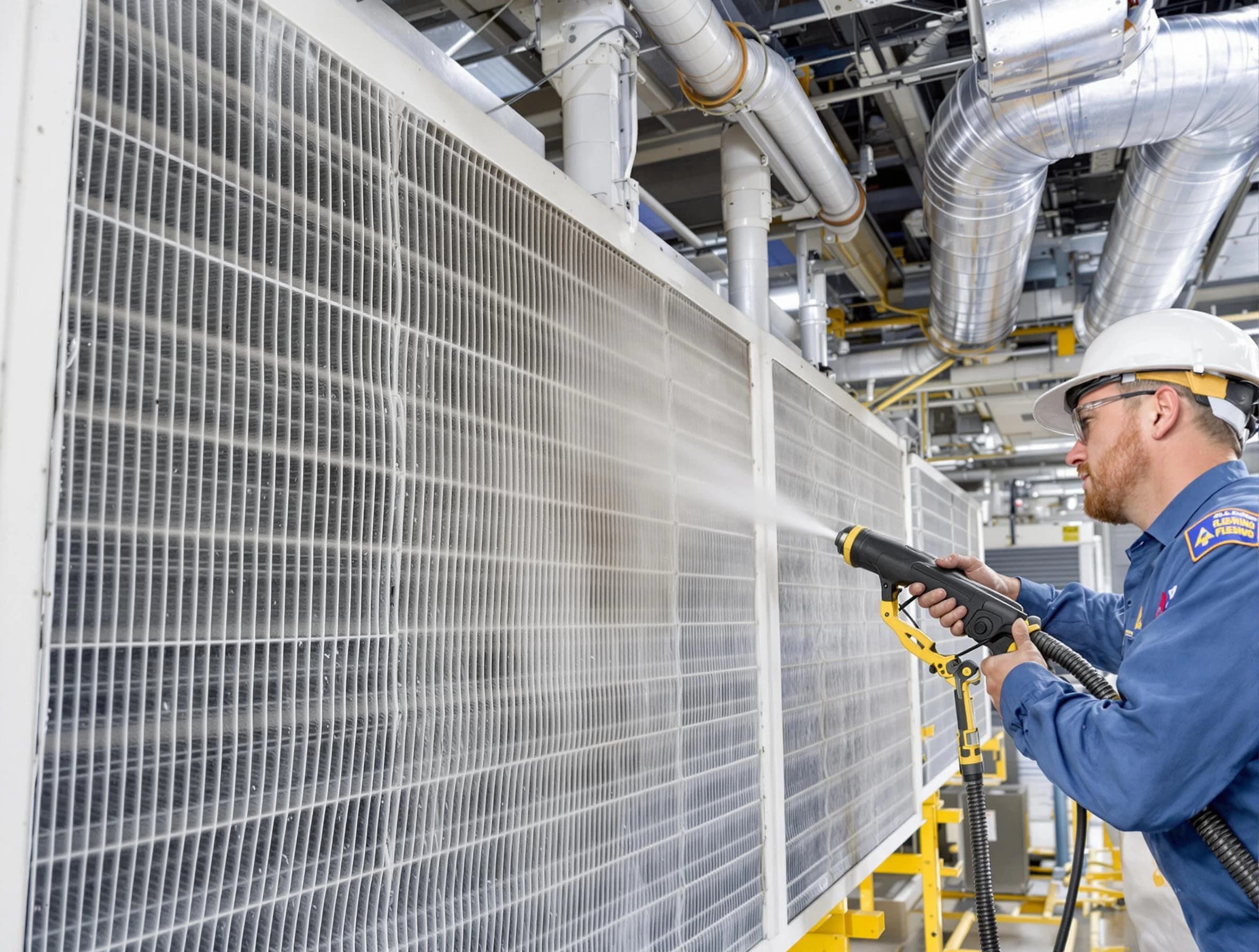 Professional commercial coil cleaning by Cambridge Air Duct Cleaning in Cambridge