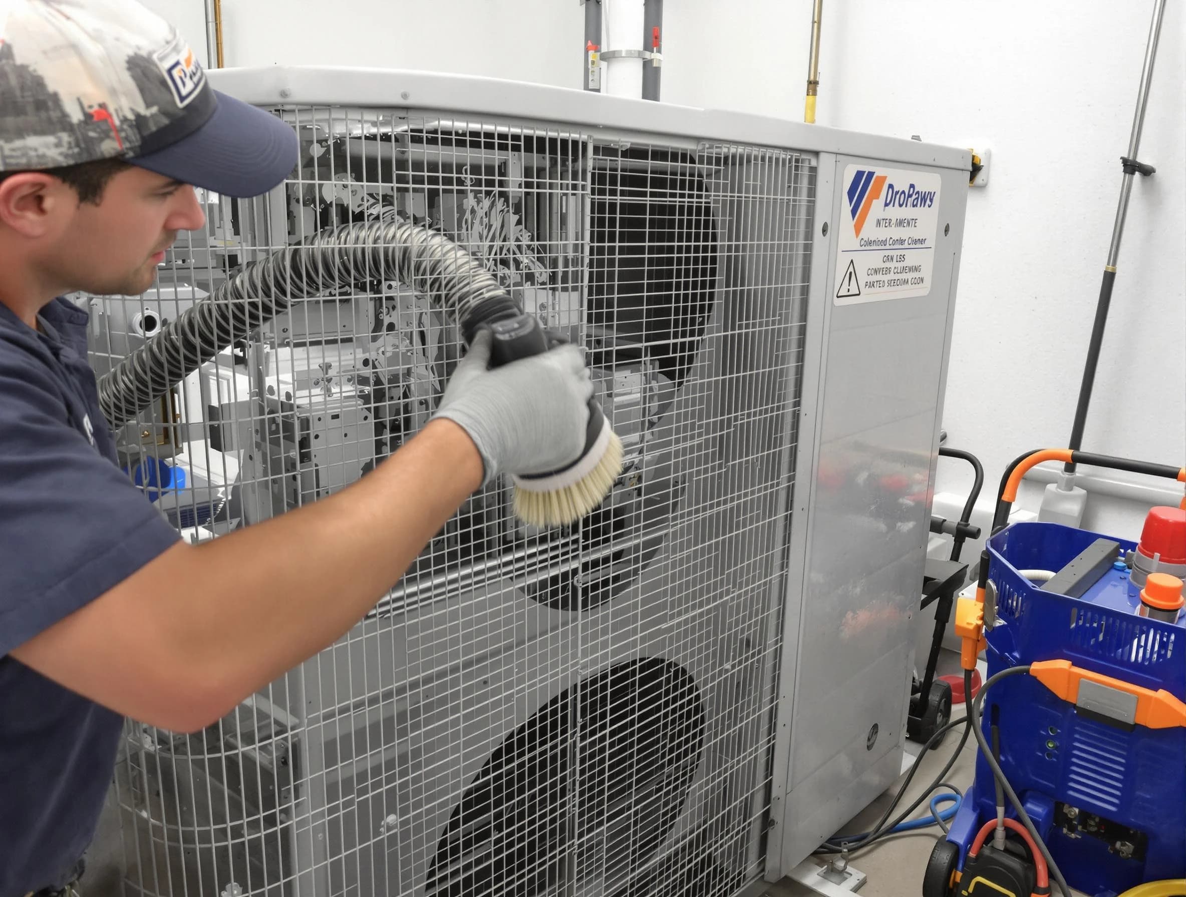 Cambridge Air Duct Cleaning specialist performing precision AC coil cleaning for improved system performance in Cambridge