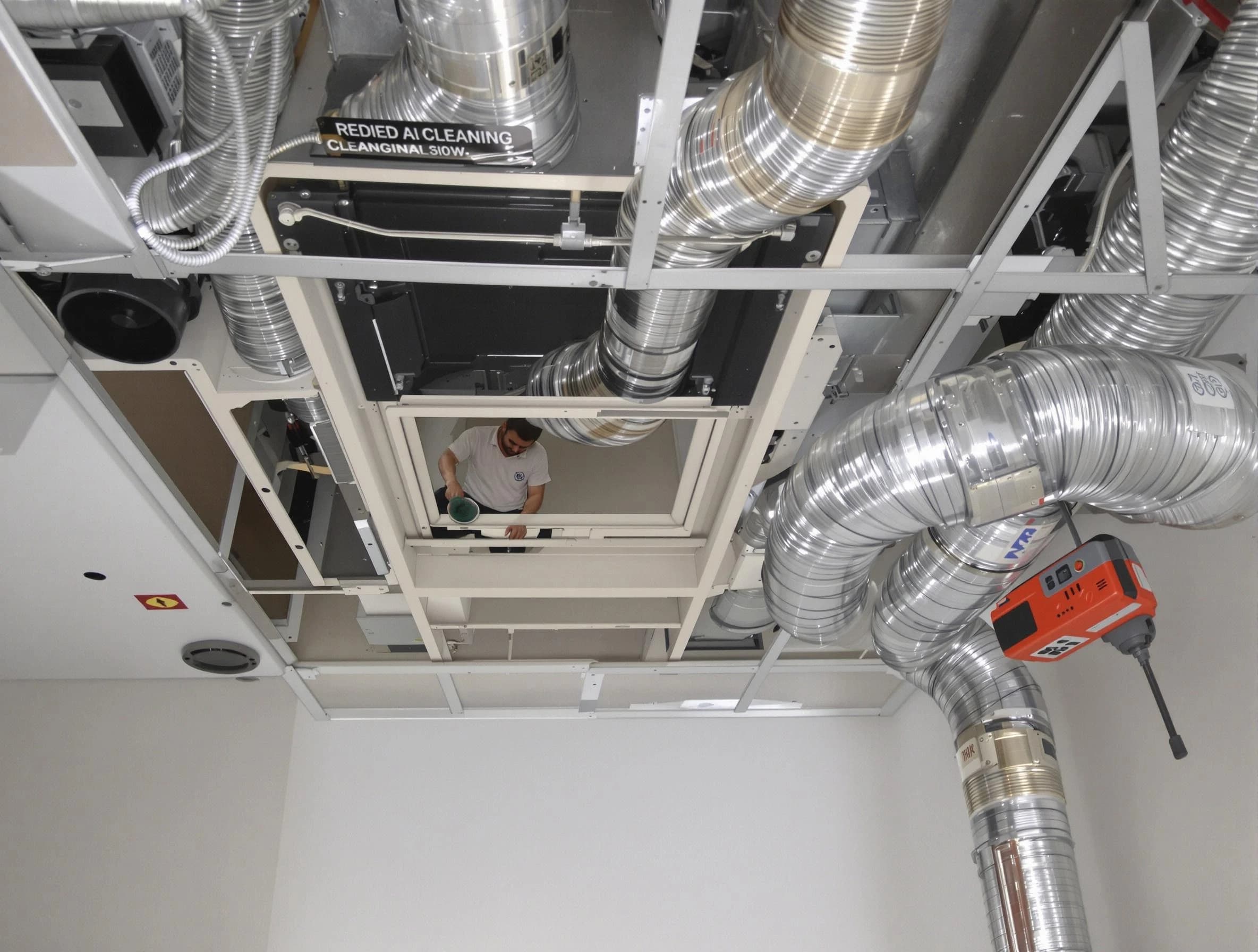 Cambridge Air Duct Cleaning technician performing detailed central duct system cleaning in Cambridge