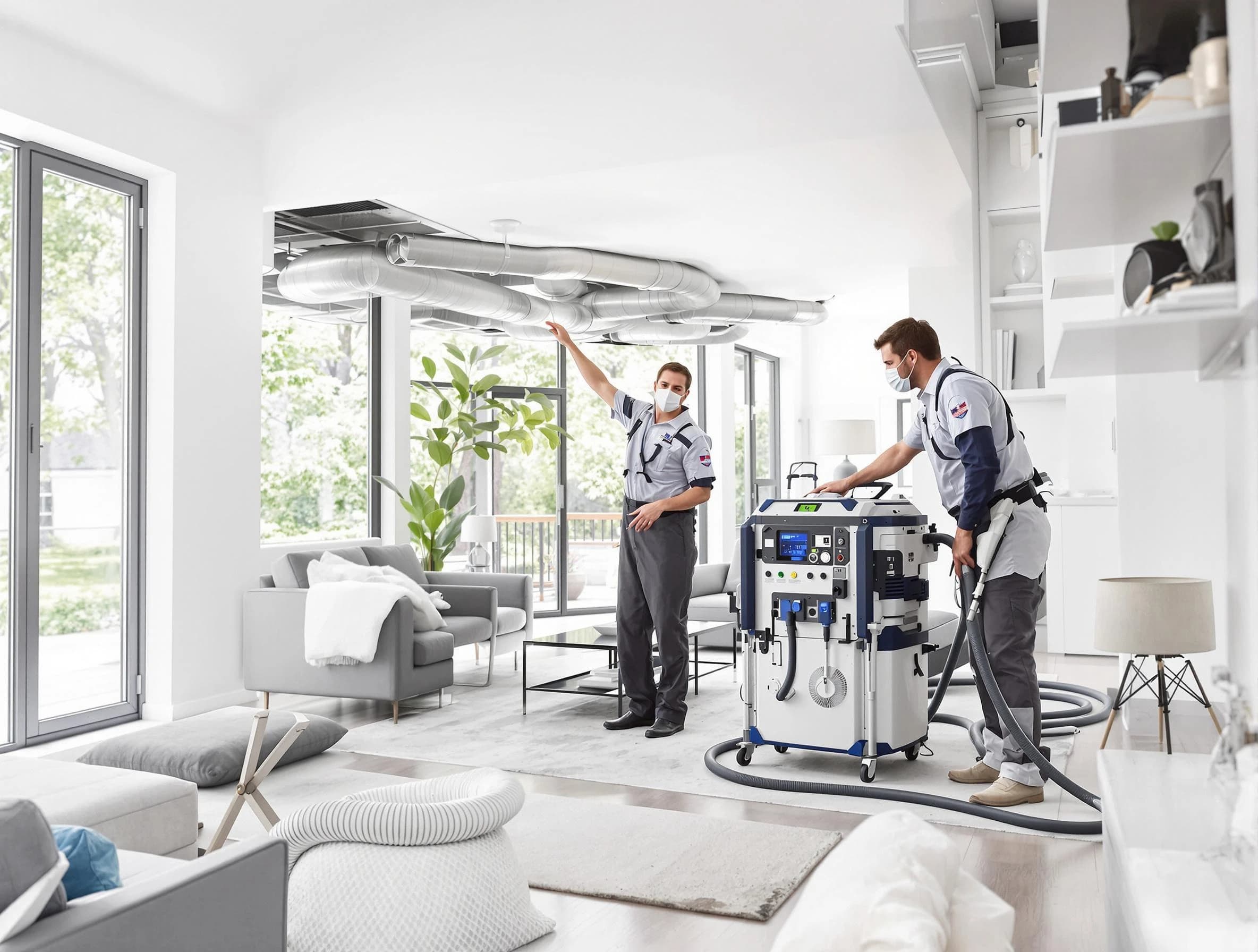 Cambridge Air Duct Cleaning professional conducting pure air duct cleaning with state-of-the-art equipment in Cambridge