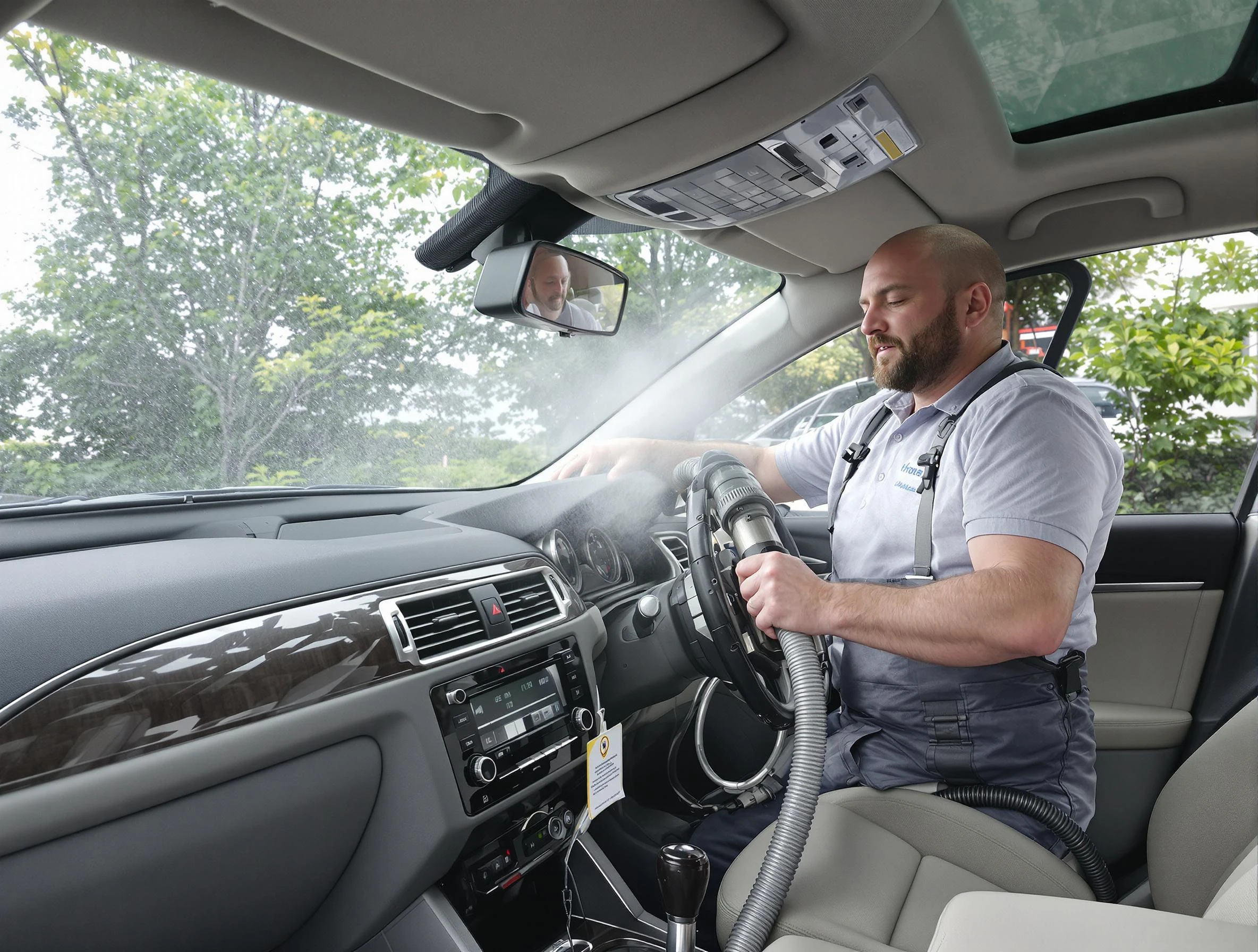 Cambridge Air Duct Cleaning specialist performing professional car duct cleaning in Cambridge