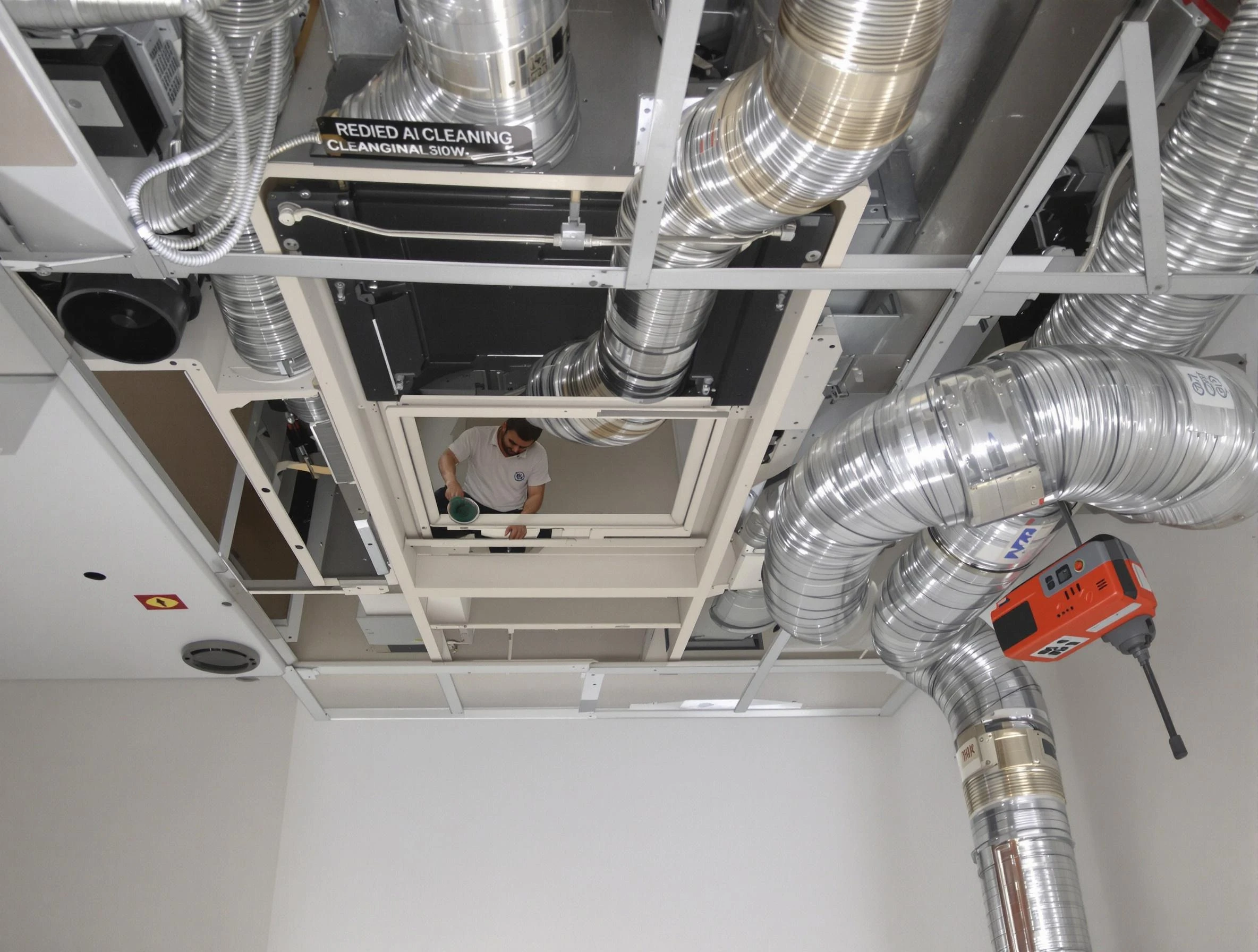 Cambridge Air Duct Cleaning technician performing detailed central duct system cleaning in Cambridge