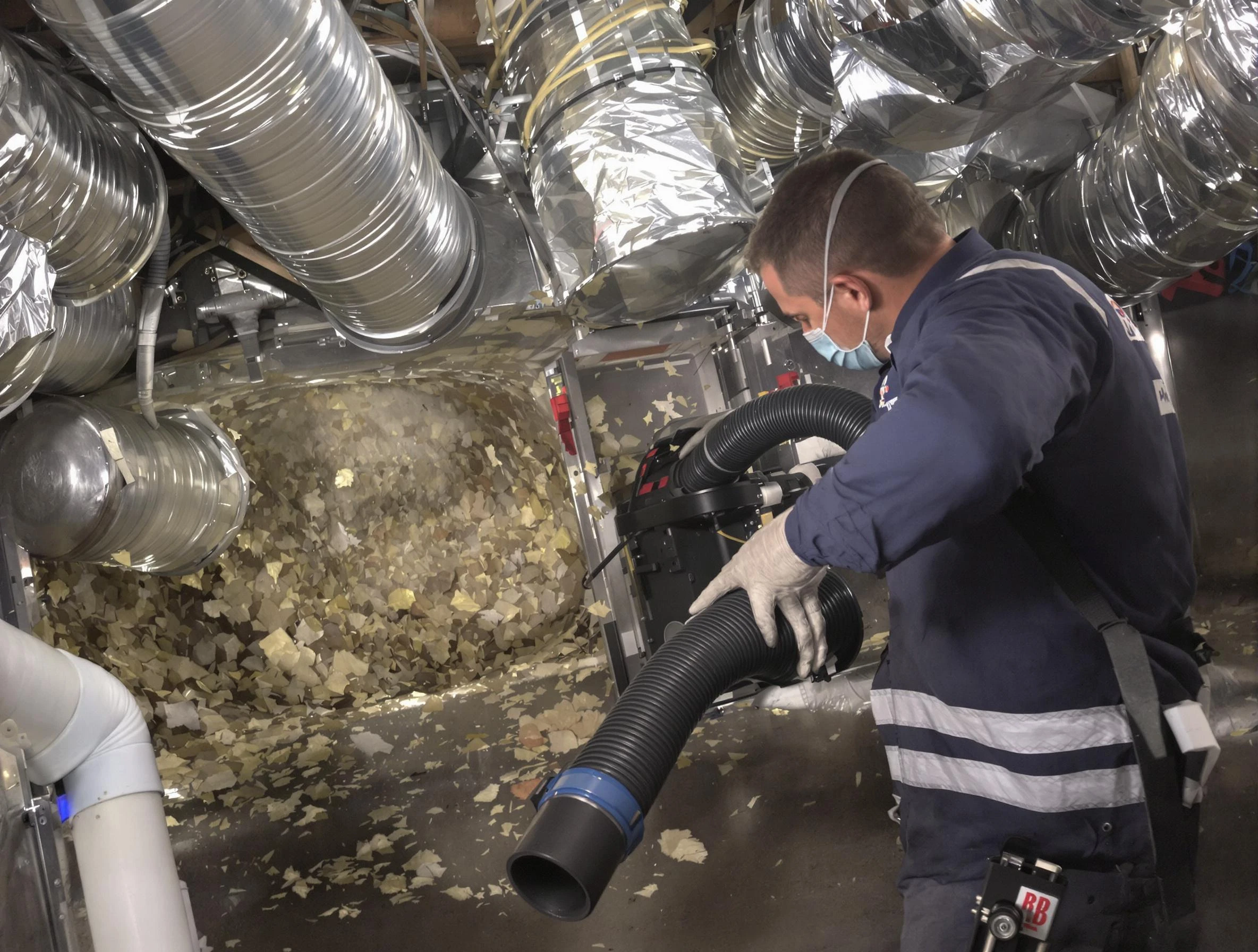 Cambridge Air Duct Cleaning specialist operating negative pressure cleaning equipment for thorough duct maintenance in Cambridge